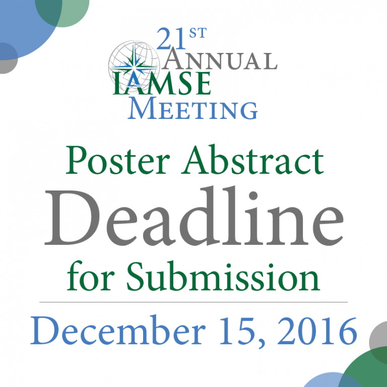 IAMSE17 Reminder Deadline for Poster Abstracts December 15